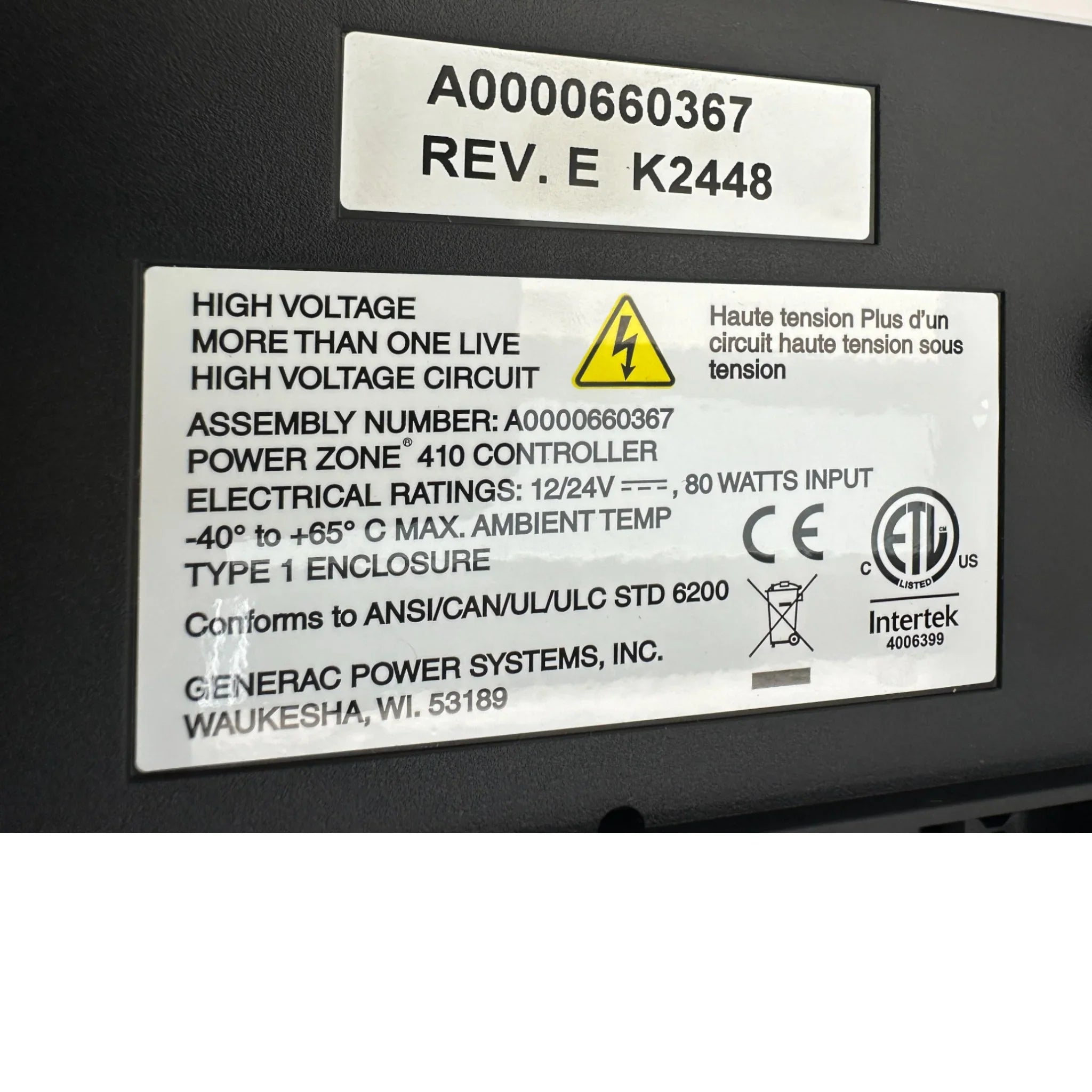 A0000660367 Generac Duality Controller Assembly