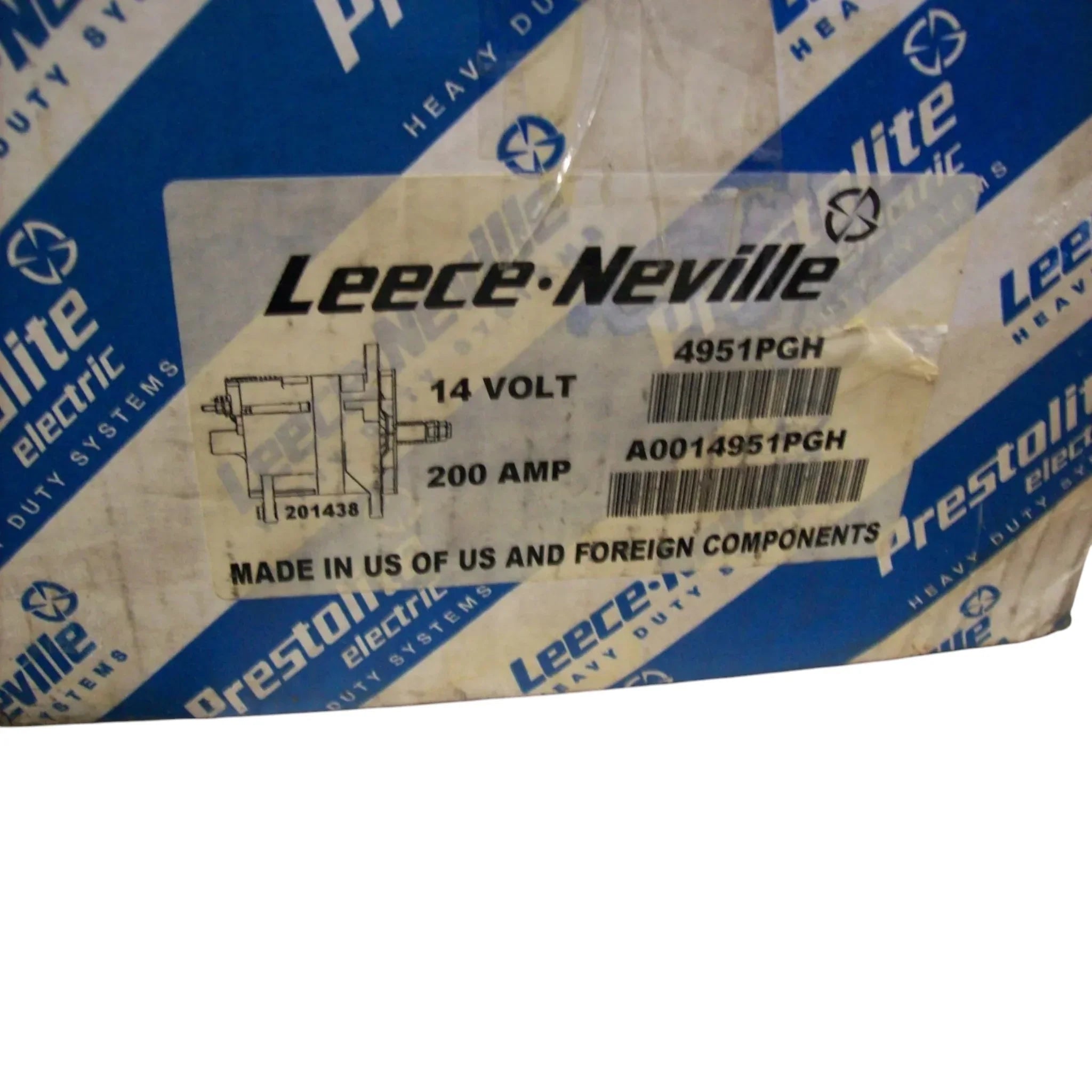 A0014951PGH Genuine Leece Neville Alternator 14V 200A