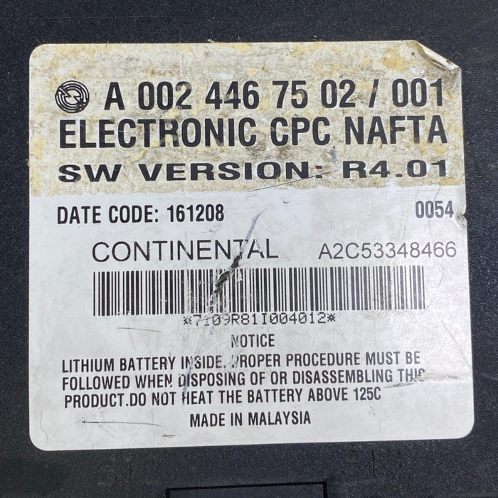 A0024467902 Genuine Freightliner Ecu Cpc 2.0 Hdep Epa07 Rev 5.00 Used - ADVANCED TRUCK PARTS