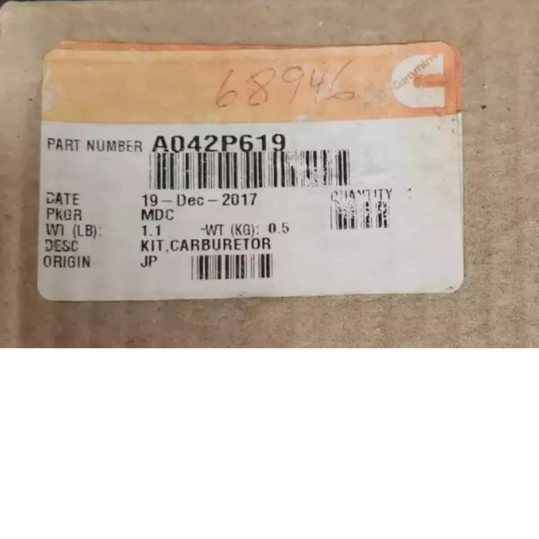 A042P619 Genuine Cummins Generator Carburetor Kit