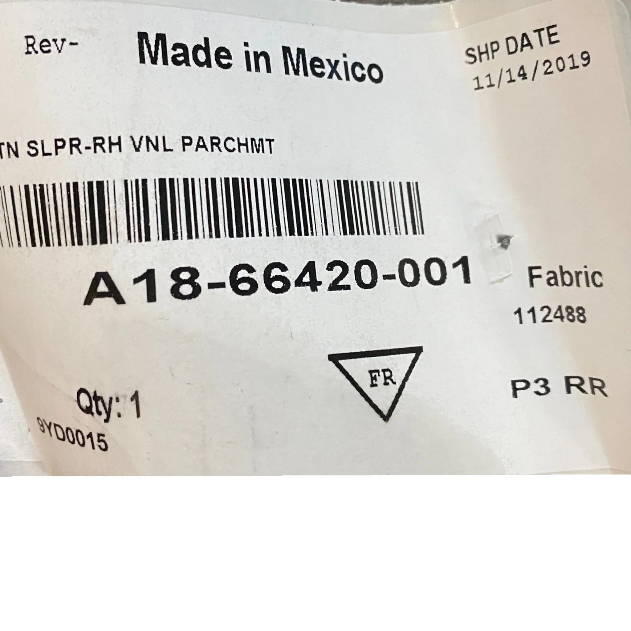 A1866420001 Genuine Freightliner Right Side Sleeper Curtain