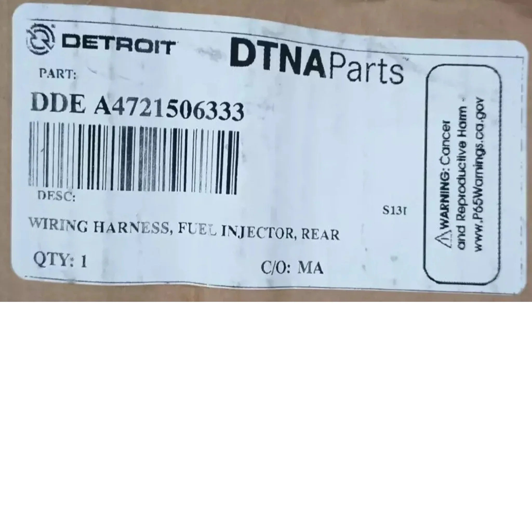 4721503033 Genuine Detroit Diesel Rear Fuel Injector Engine Harness