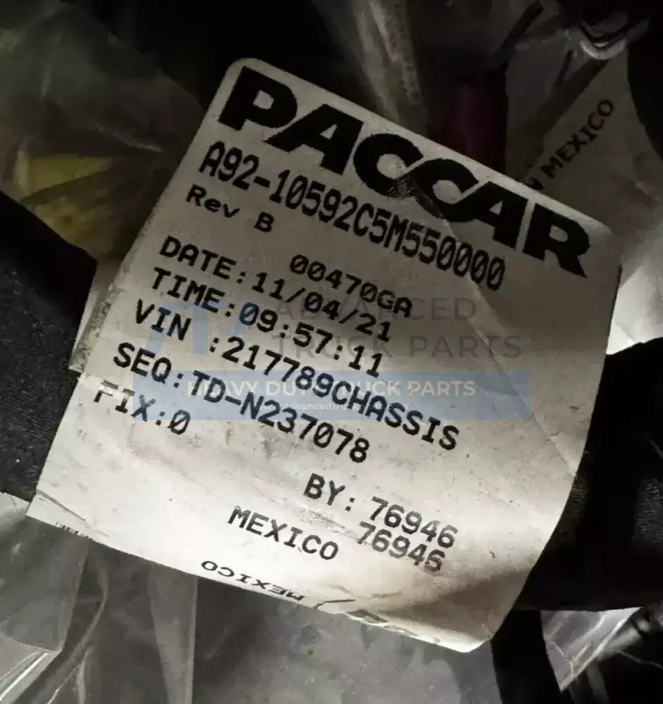 A9210592110000800 Genuine Paccar Wiring Harness