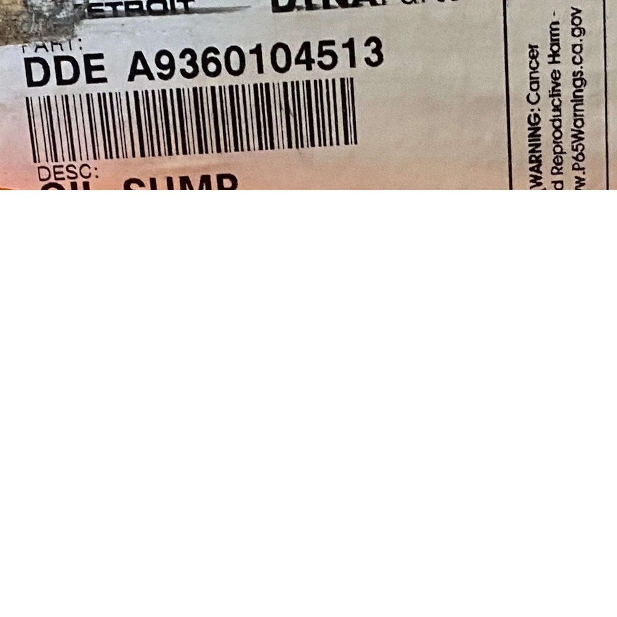 A9360104513 Genuine Detroit Diesel Oil Sump