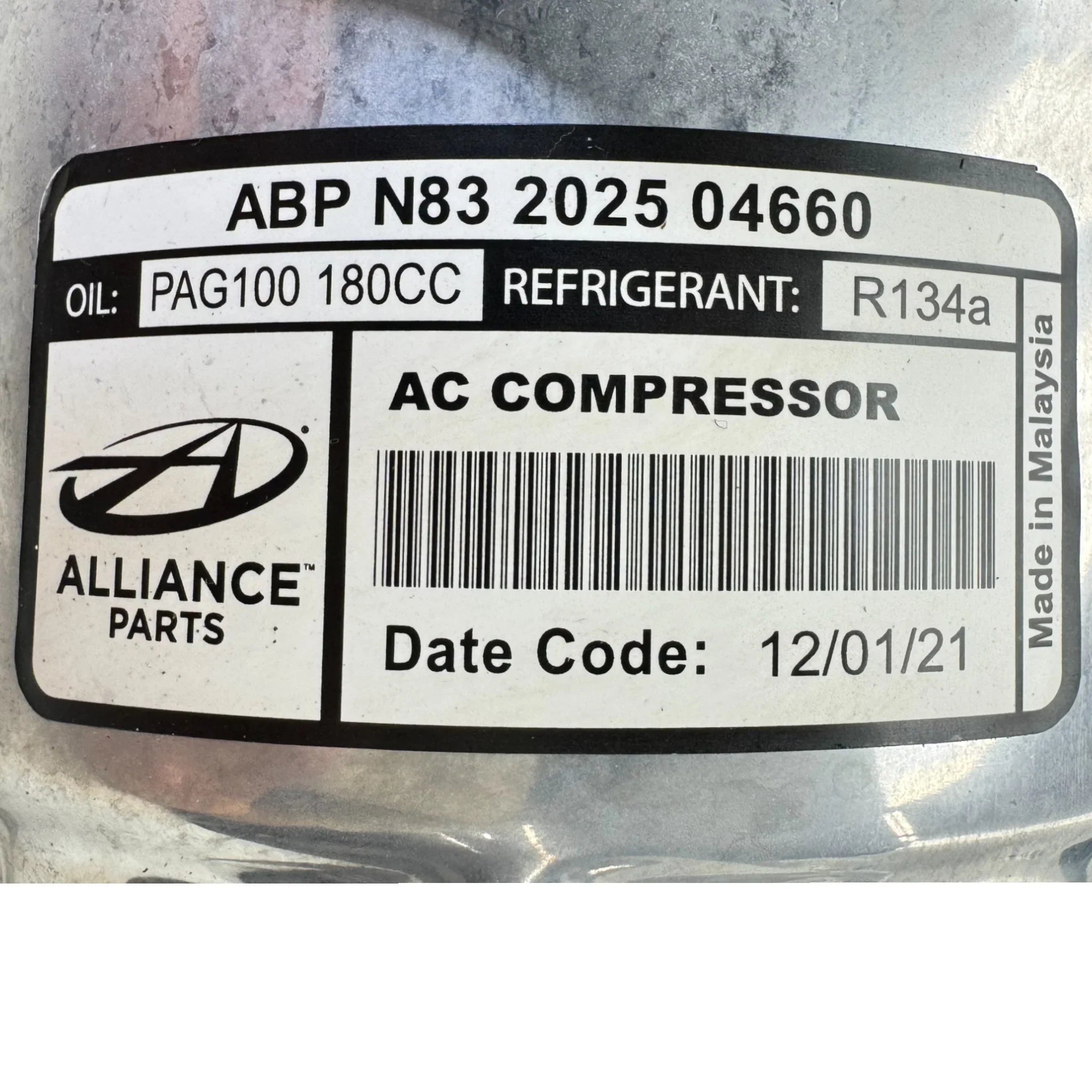ABP N83 2025 04660 Genuine Alliance Compressor 12V