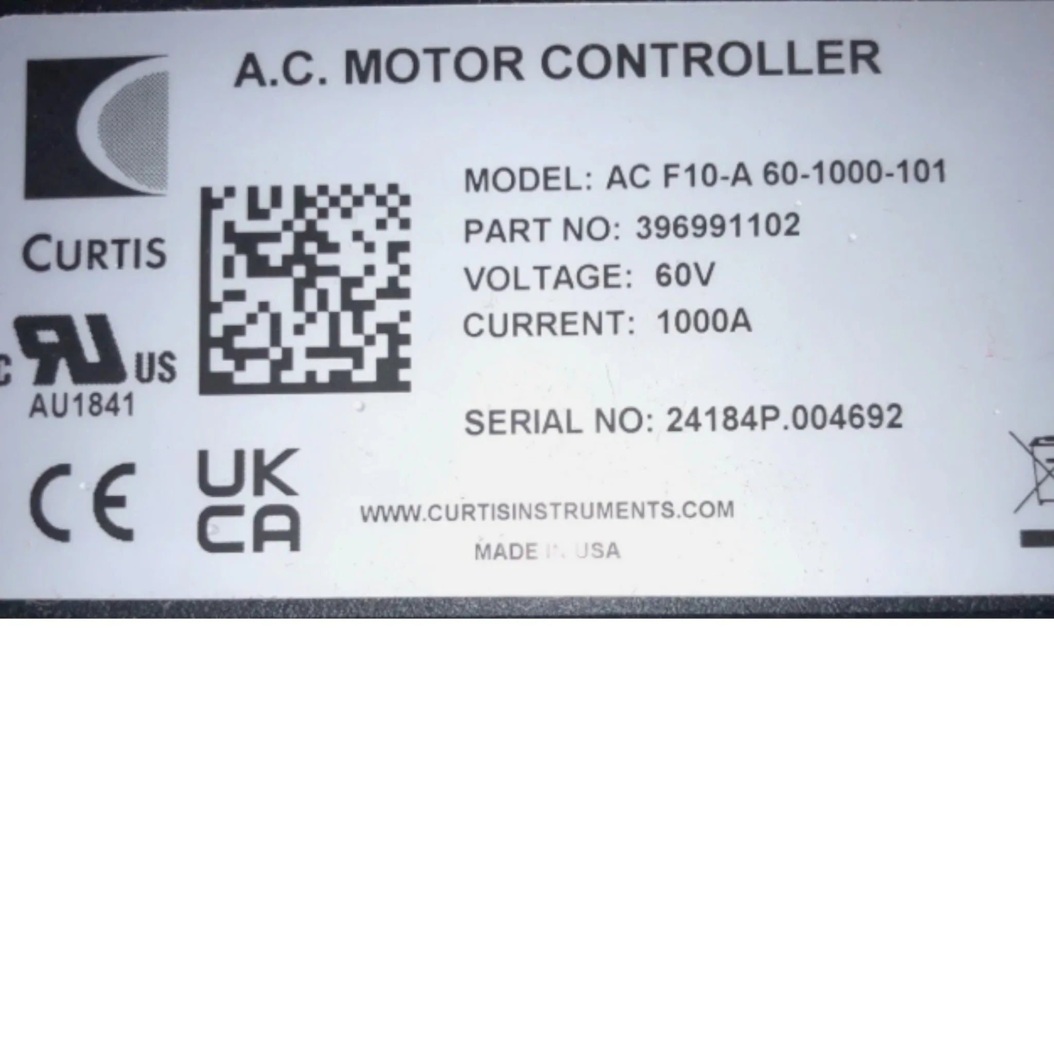 AC F10-A 60-1000-101 Curtis Ac Motor Controller