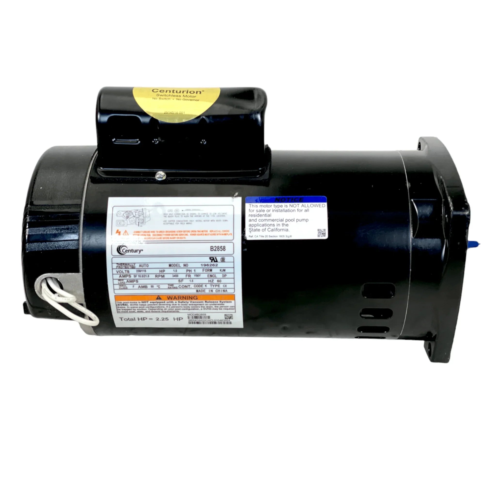 B2858 Century Pool Pump Motor