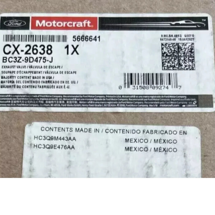 BC3Z9D475G Genuine Ford EGR Exhaust Gas Recirculation Valve