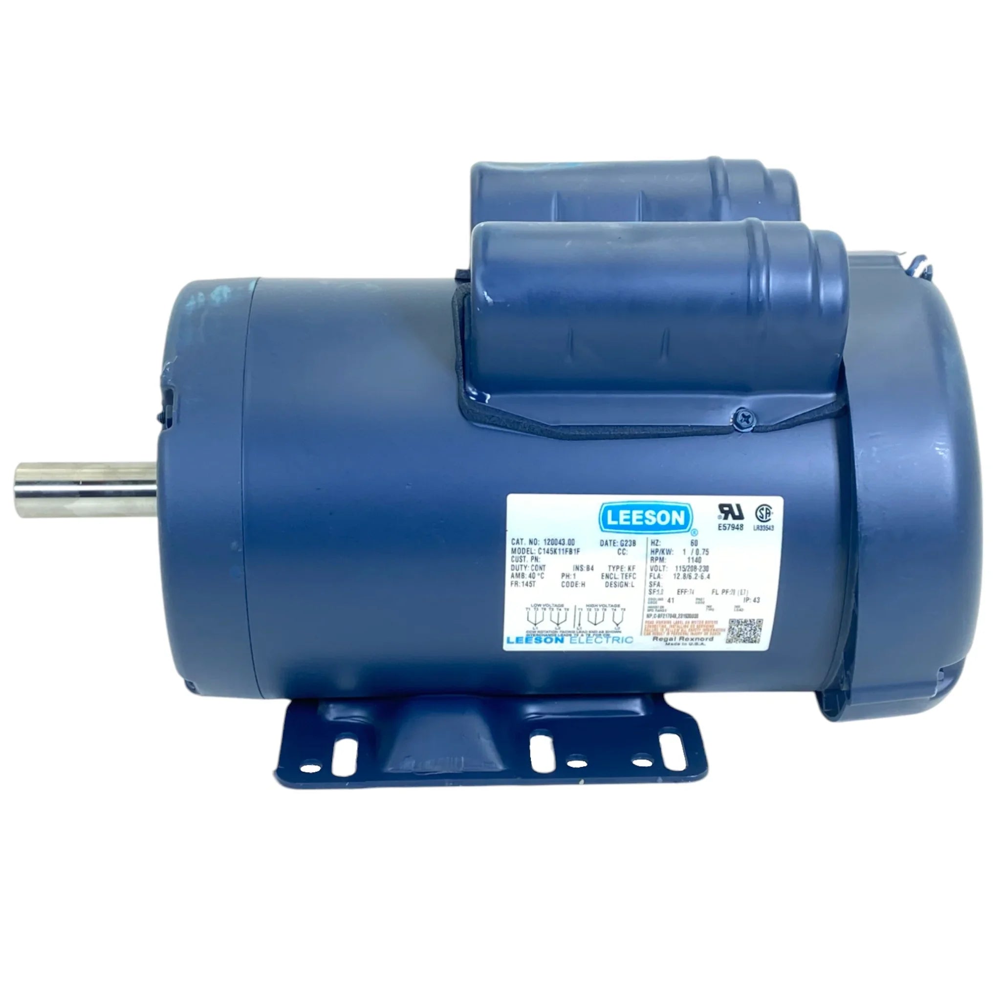C145K11FB1F Leeson General Purpose Motor - 1 hp, 1200 rpm, 115/208-230V