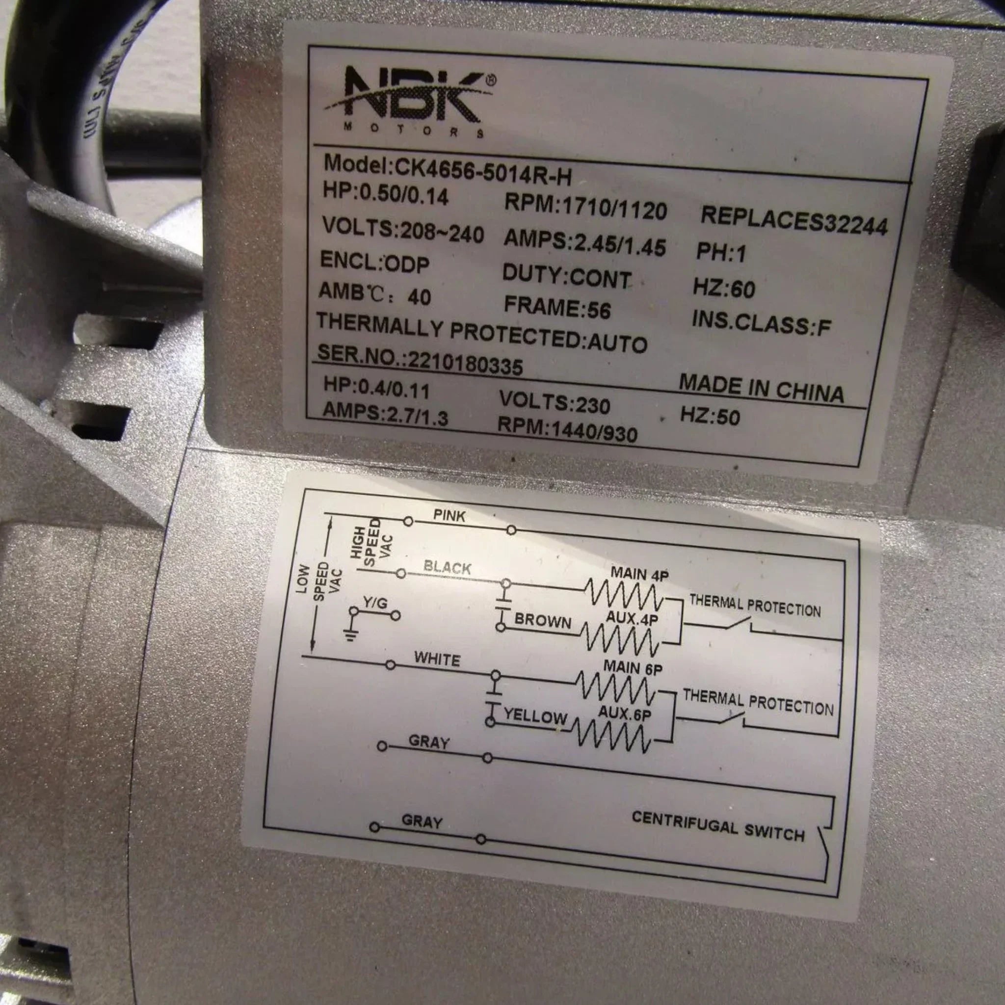 CK4656-5014R-H NBK Motors Blower Motor