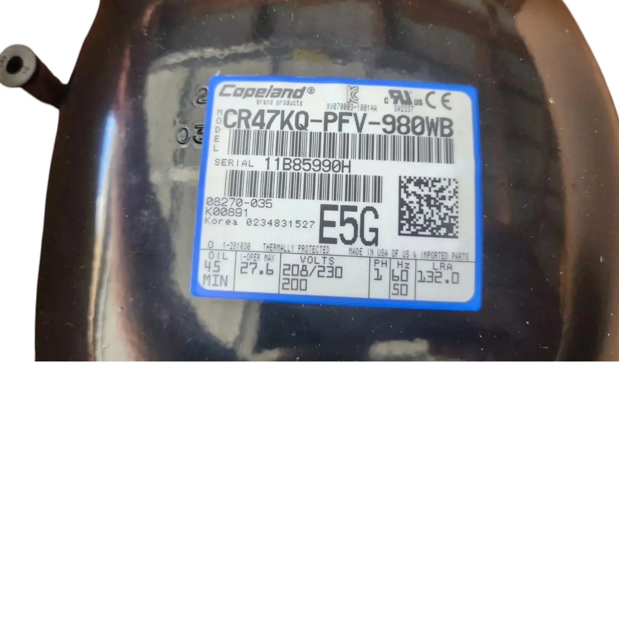 CR47KQ-PFV-980WB Genuine Copeland Scroll Compressor