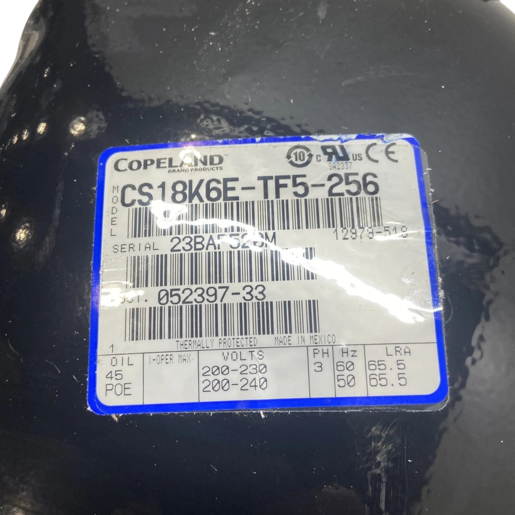 CS18K6ETF5256 Copeland Scroll Compressor