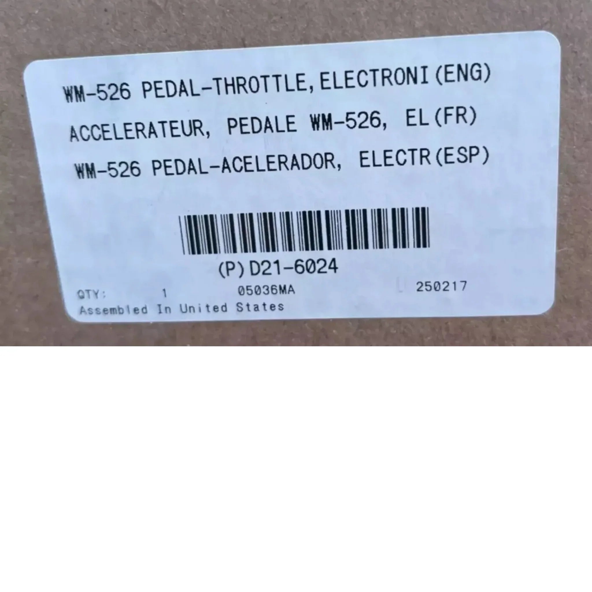 D21-6024 Genuine Peterbilt Accelerator Pedal Assembly