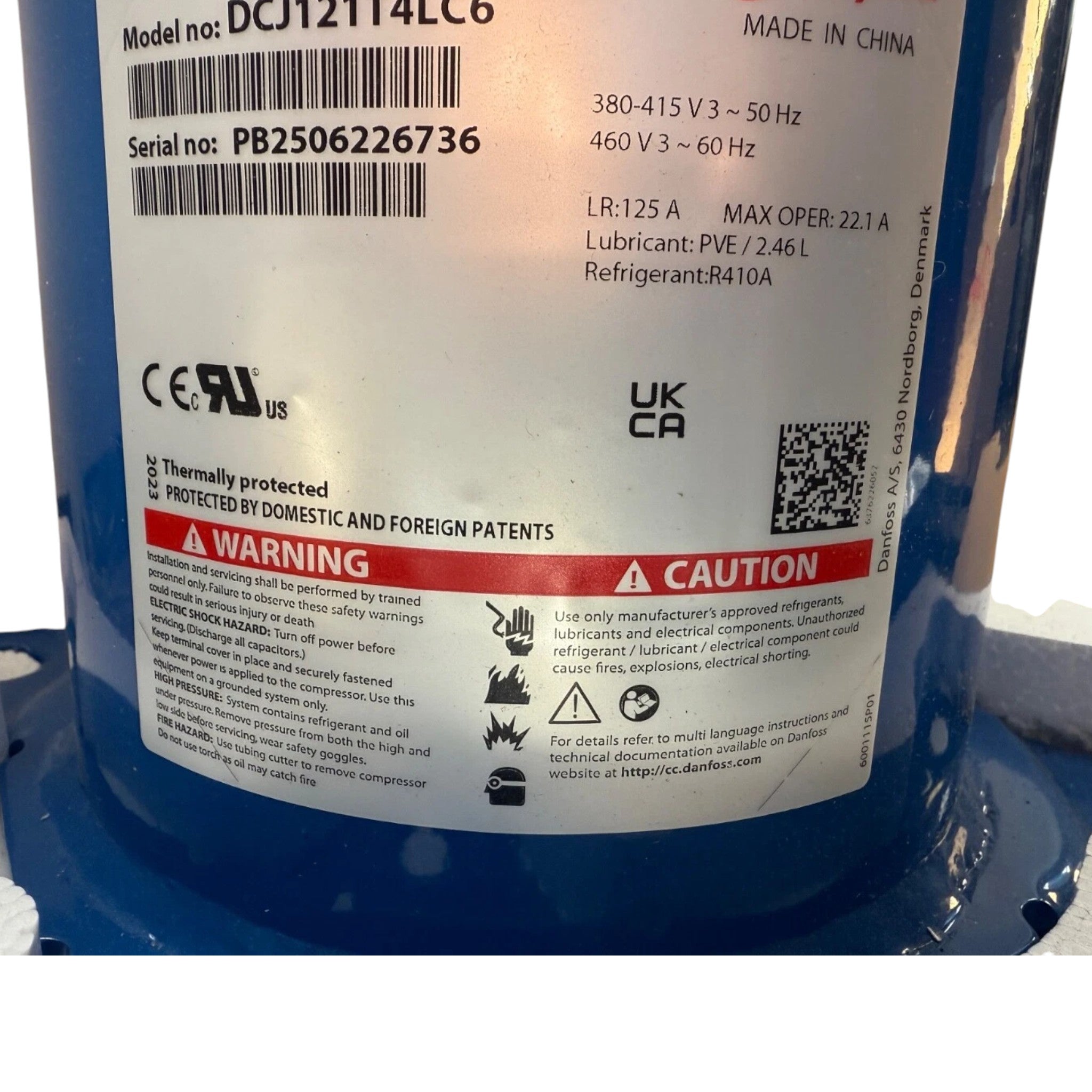 DCJ121T4LC6 Genuine Danfoss Scroll Compressor