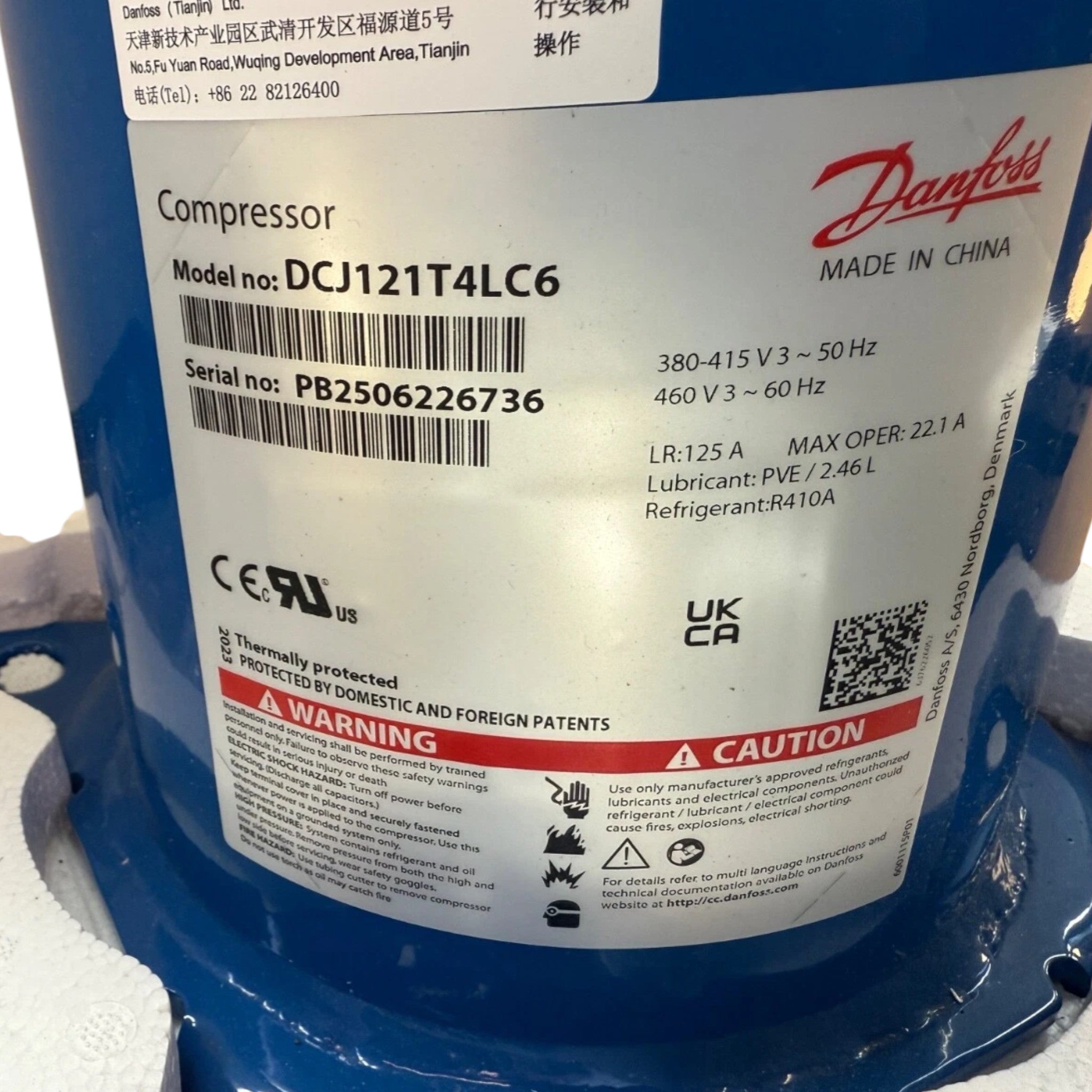 DCJ121T4LC6 Genuine Danfoss Scroll Compressor