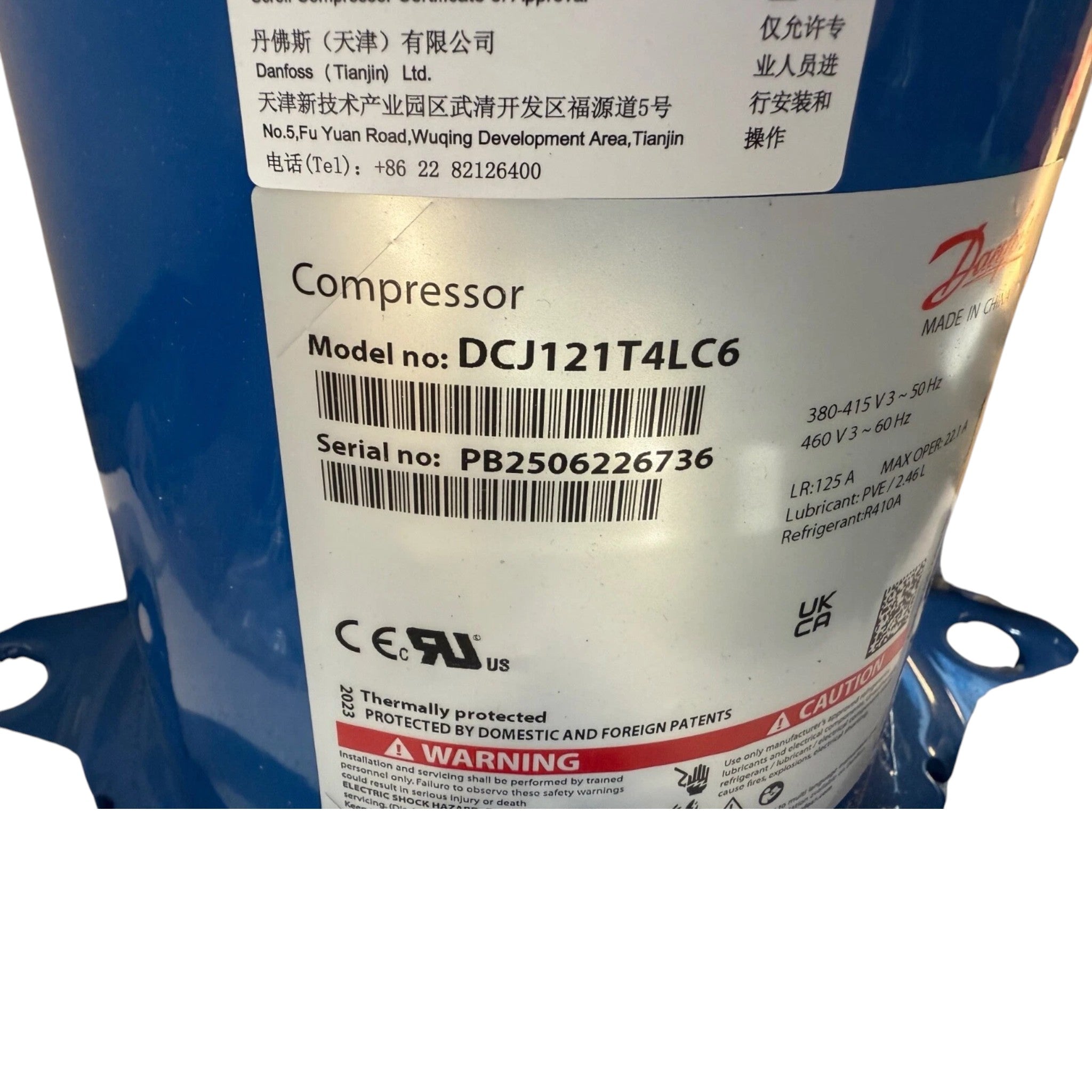 DCJ121T4LC6 Genuine Danfoss Scroll Compressor
