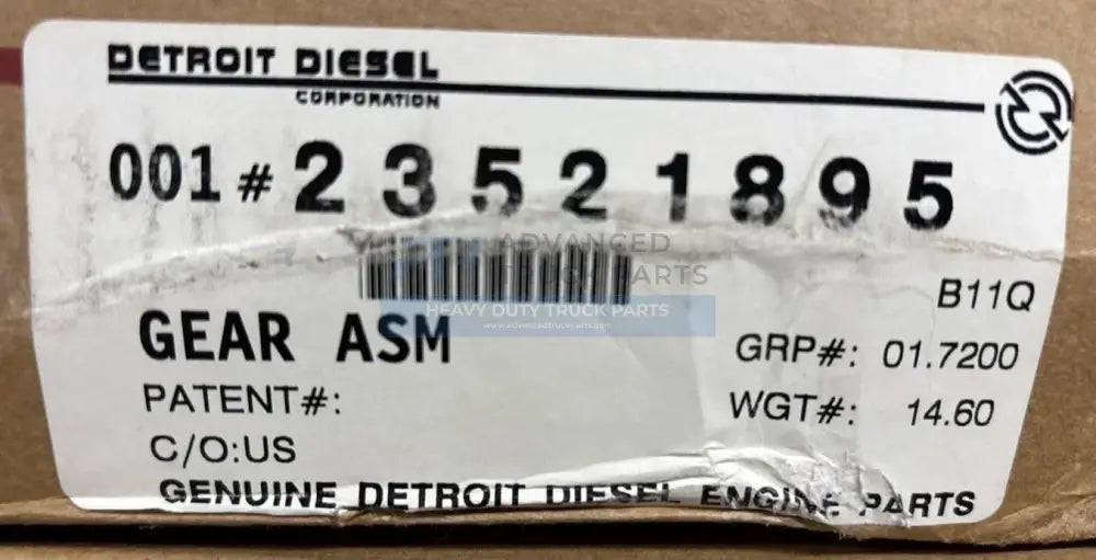 DDE23521895 Genuine Detroit Diesel Camshaft Drive Gear Assembly