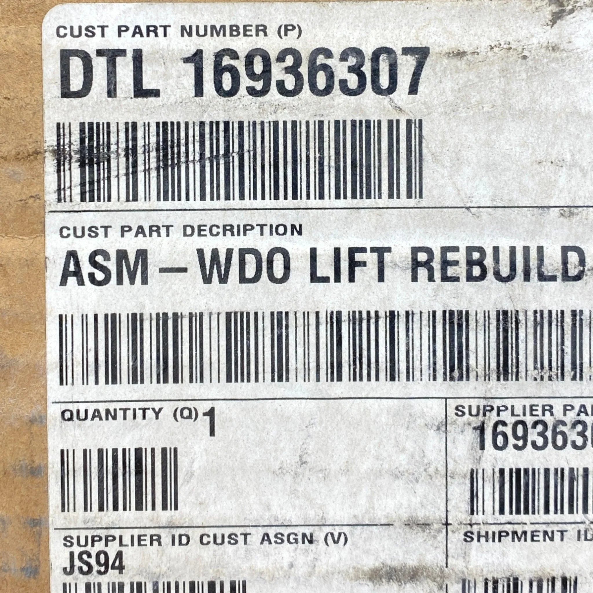 DTL 16936307 Genuine Freightliner Left Electric Window Regulator Kit