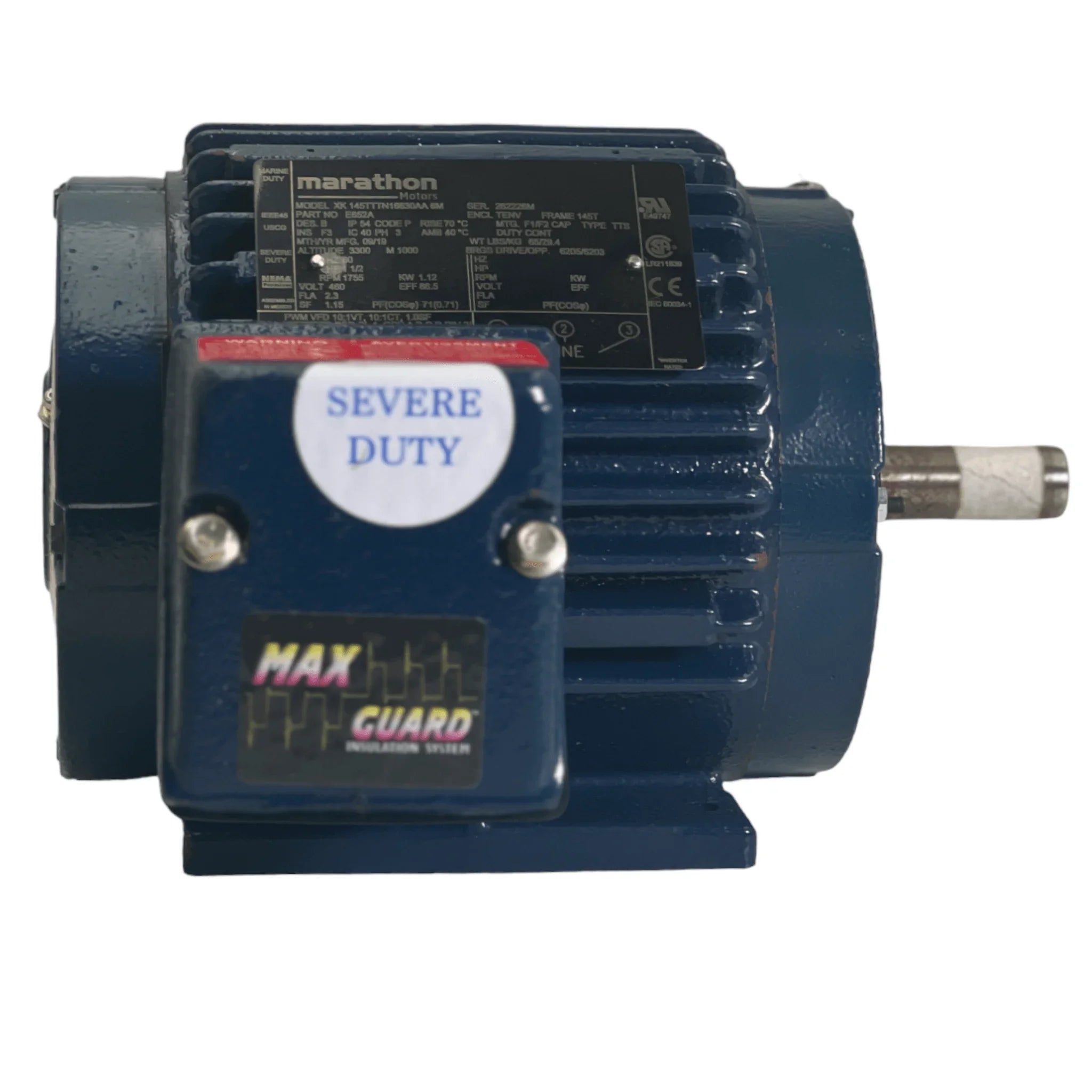 E652A Marathon 1.5 HP 3PH 460V Severe Duty Motor 145TTTN16630