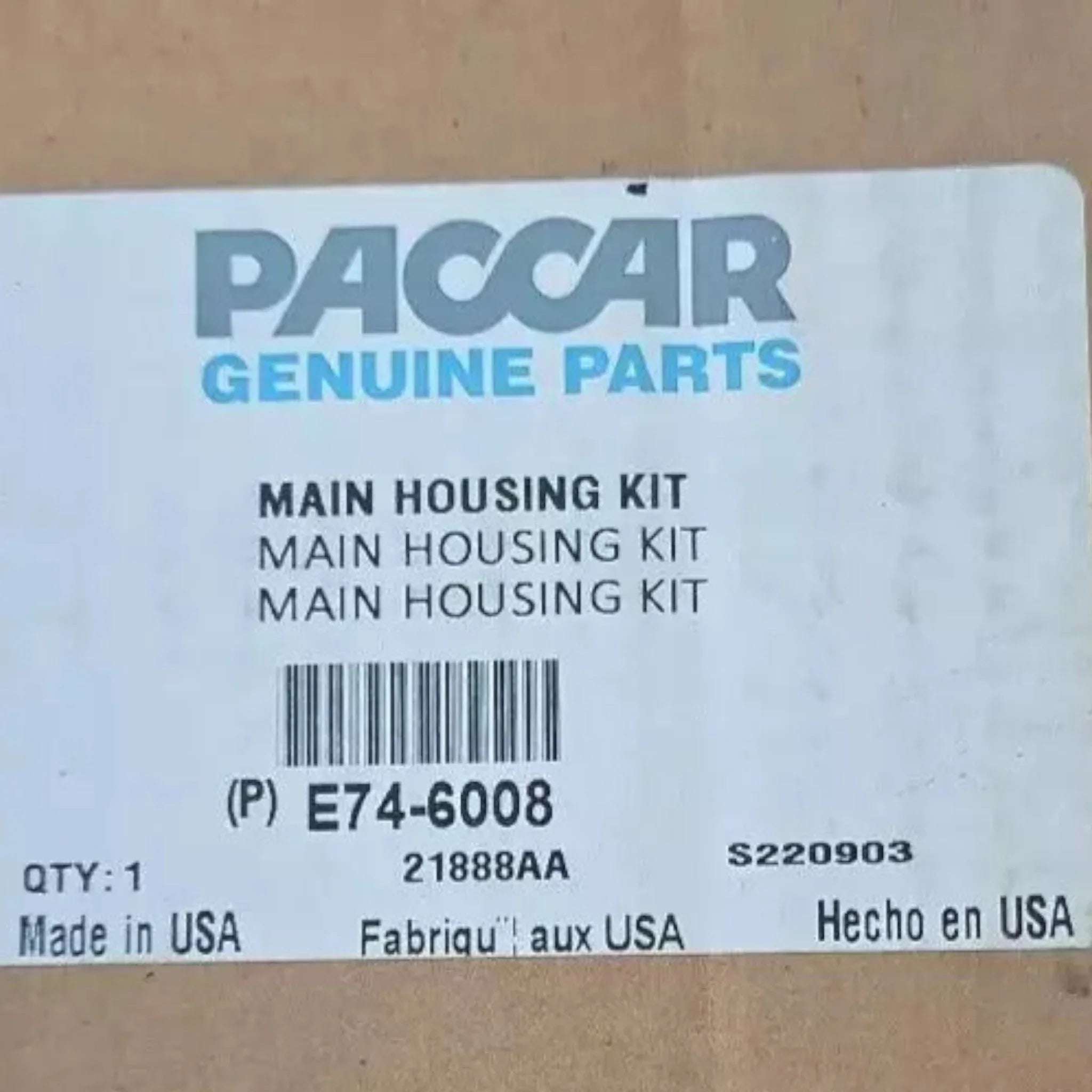 E74-6008 Genuine Paccar Main Housing Kit