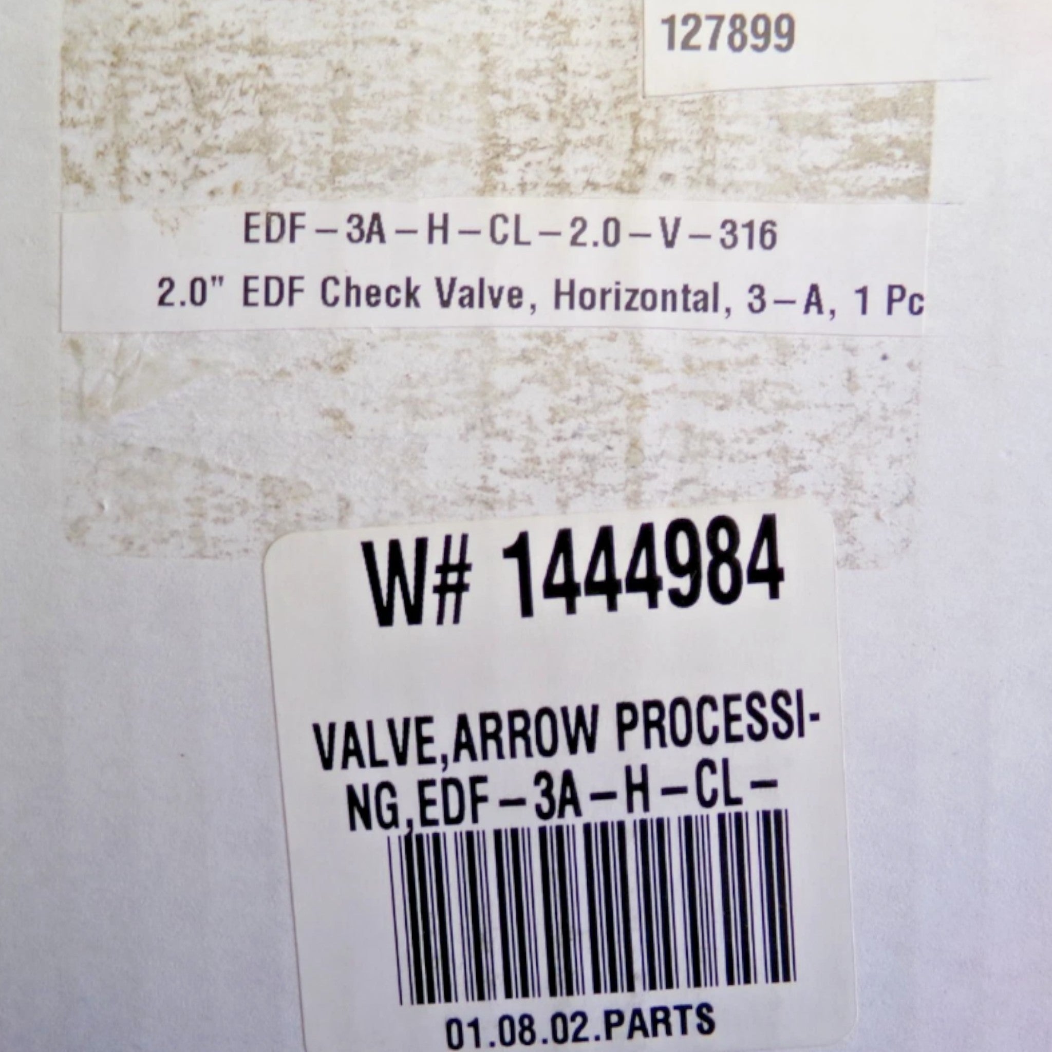EDF-3A-H-CL-2.0-V-316 Ygros Horizontal EDF Springless Eccentric 3A Stainless Tri-Clamp Check Valve