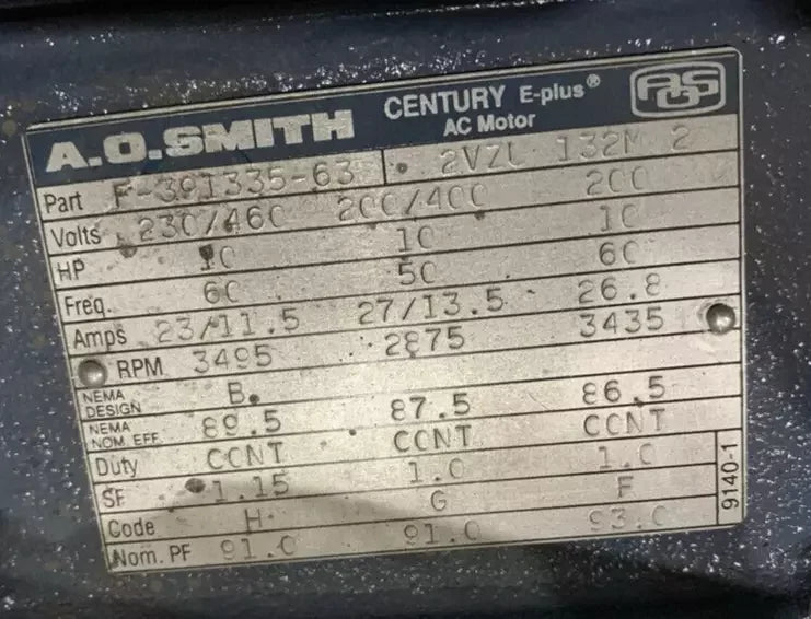 F-391337-63 Genuine A.O.Smith Motor 230-460V