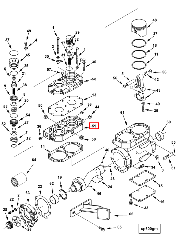 3559137 Genuine Cummins 2 Cyl Compressor Head