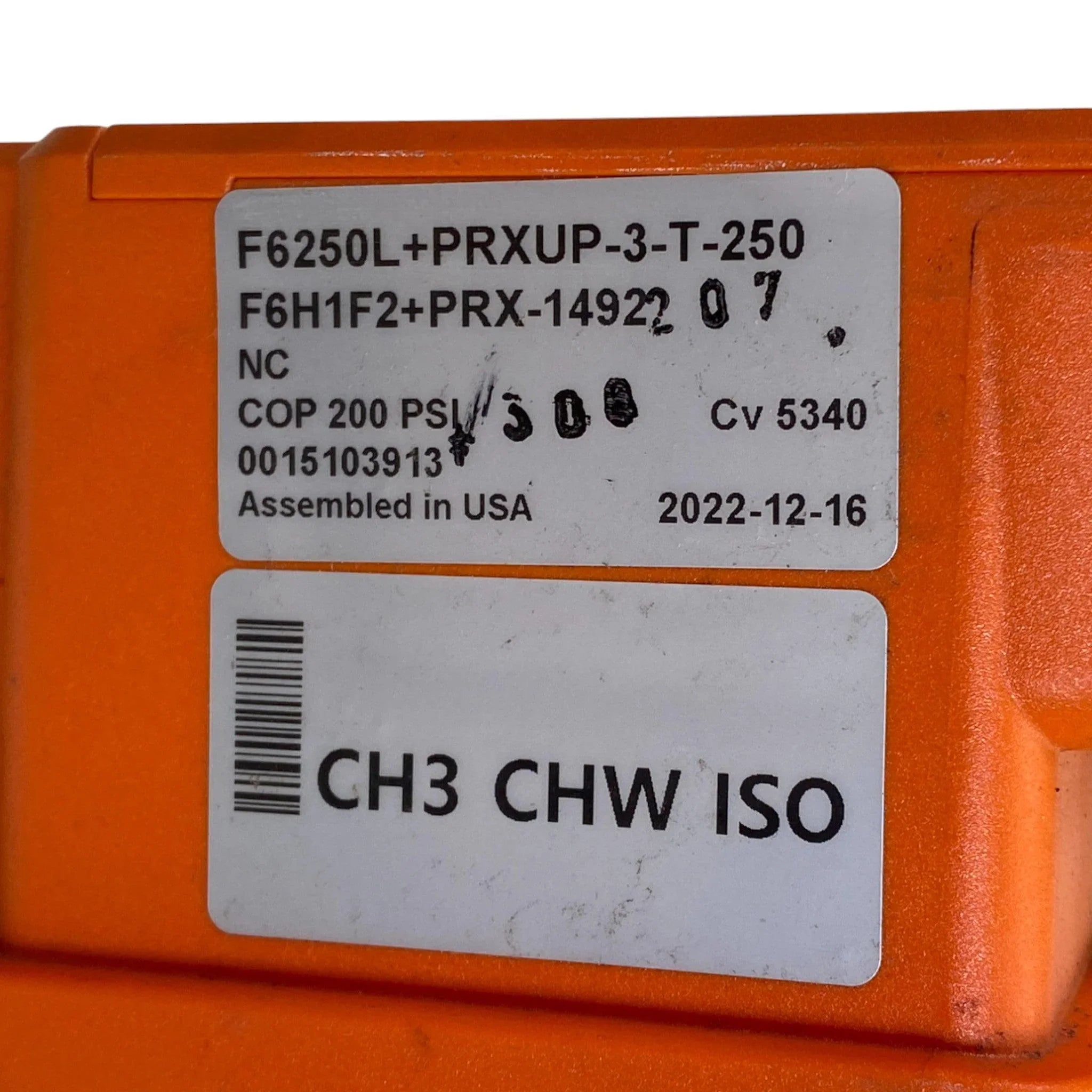 F6250L+PRBUP-3-T-250 Belimo Actuator Butterfly Valve Assembly