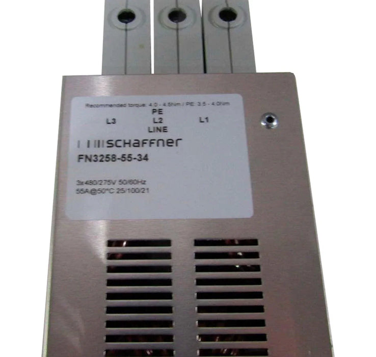 FN3258-55-34 Schaffner 3-phase Power Line Filter 480 VAC 55 A 33 mA