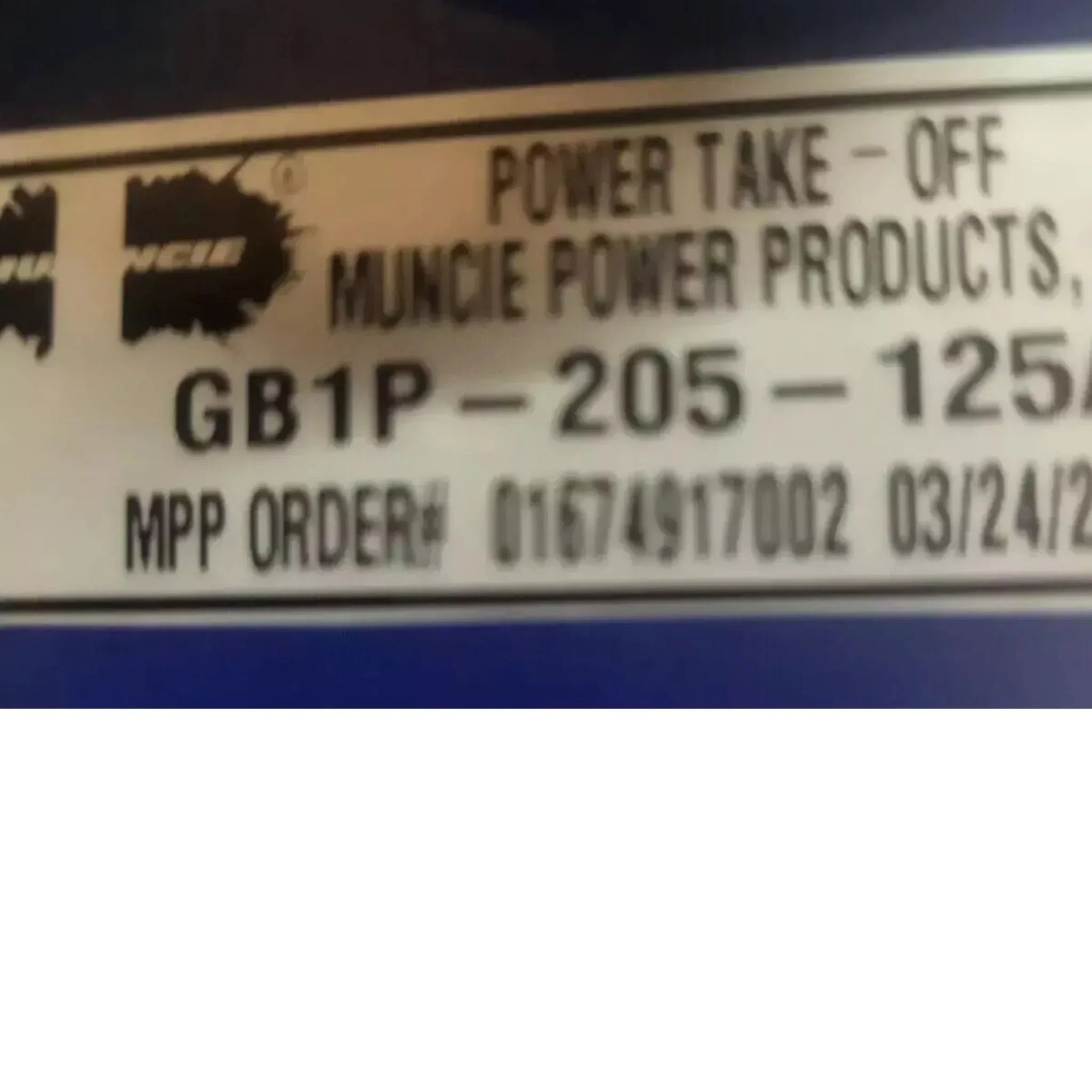GB1P-205-125A Genuine Muncie Power Take Off Gear Box