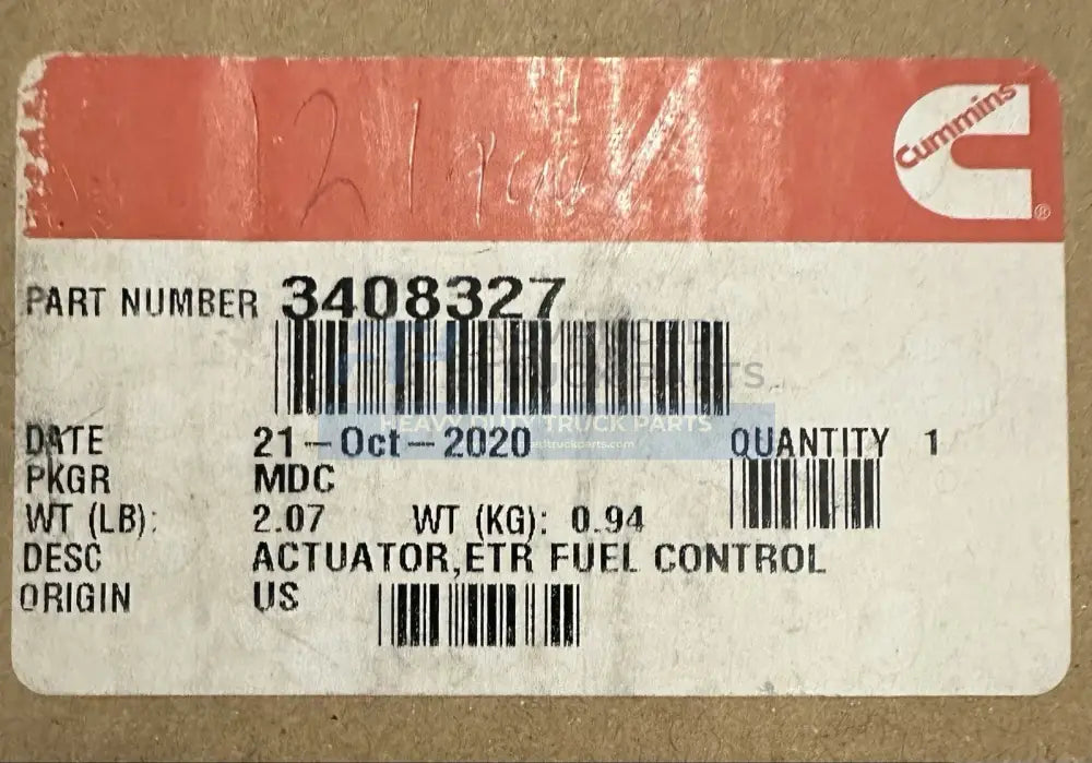 Genuine Cummins Electronic Fuel Control Actuator - Fuel Control Valves