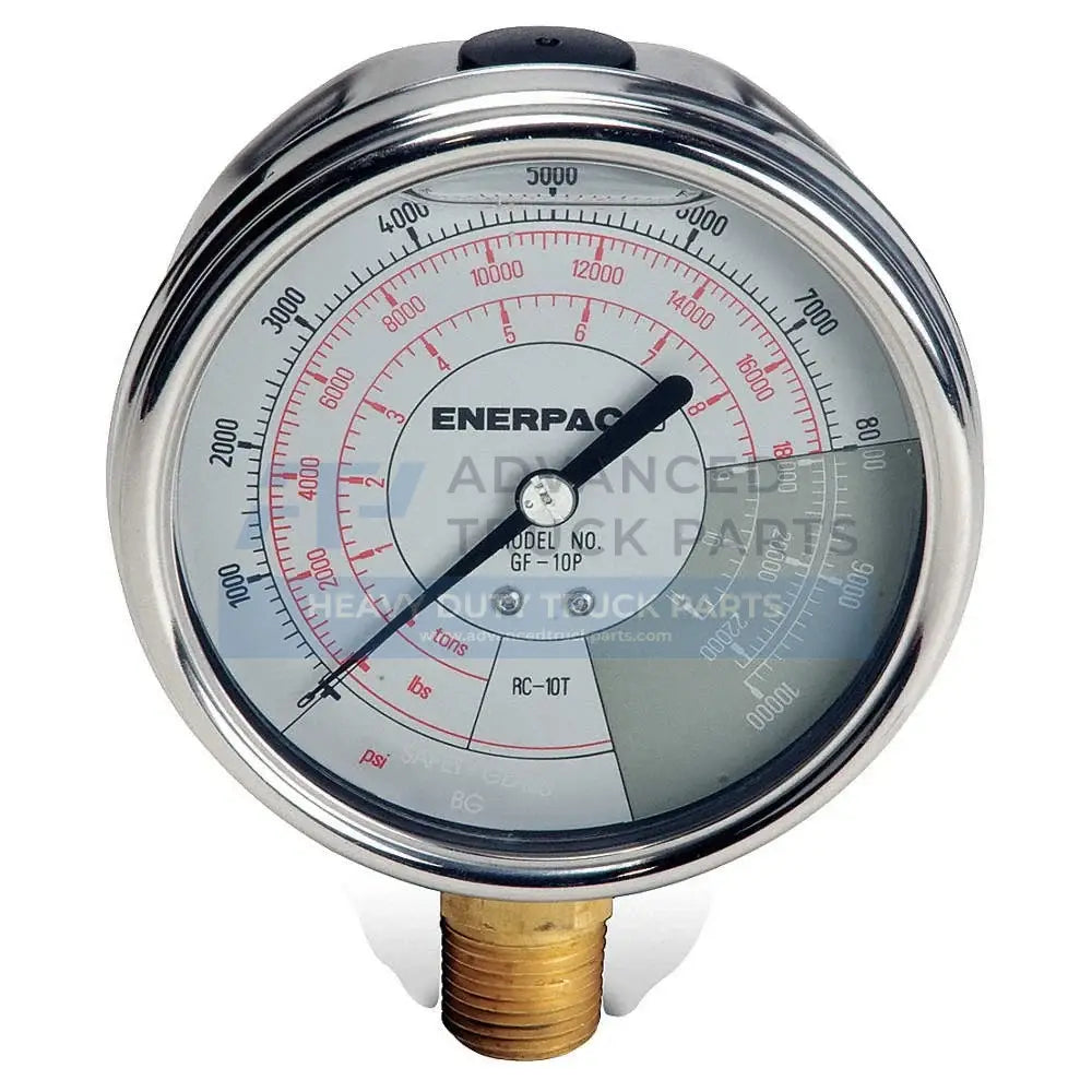 Genuine Enerpac Pressure Gauge to 10,000 PSI 1/2 in NPT Stainless Steel - Gauges