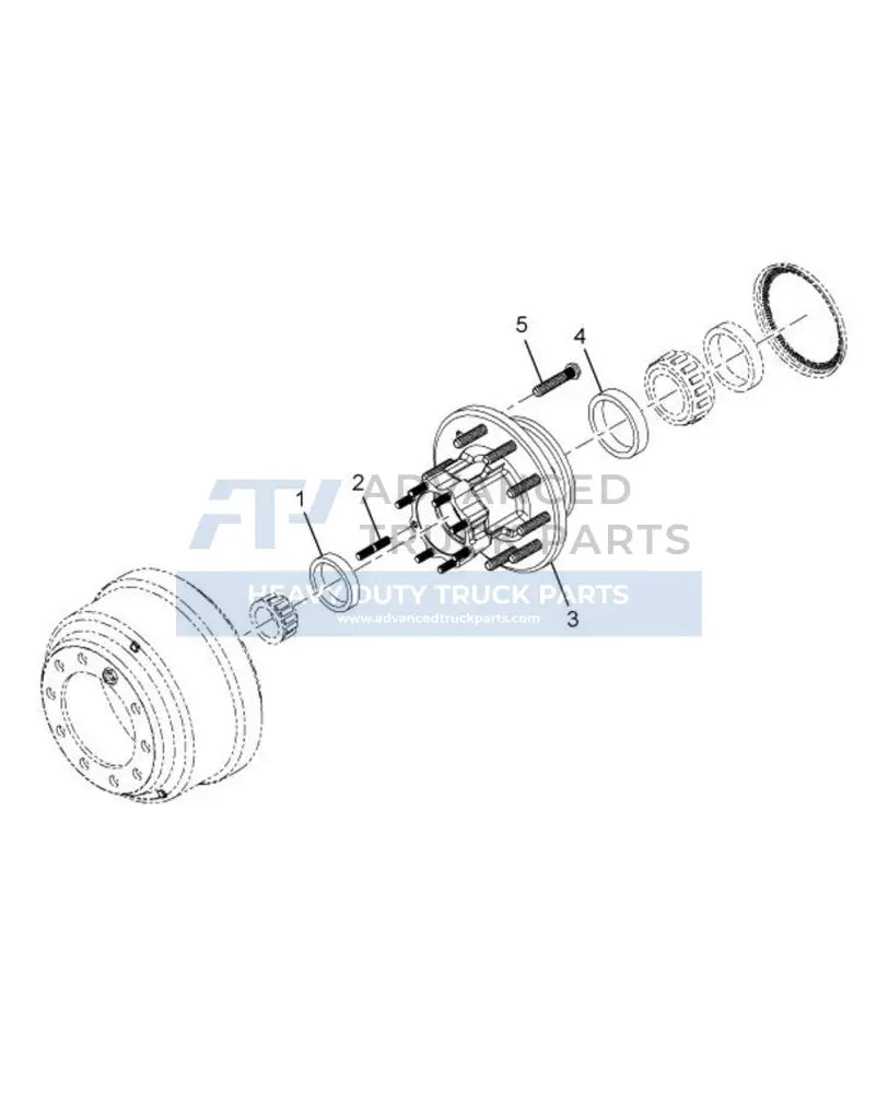 Genuine International Rear Wheel Hub With Cups And Stud - Hubs