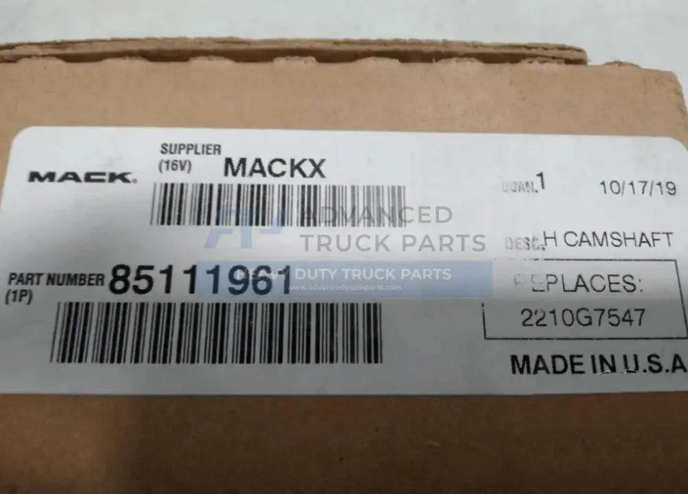 85111961 Genuine Mack Camshaft - Truck To Trailer