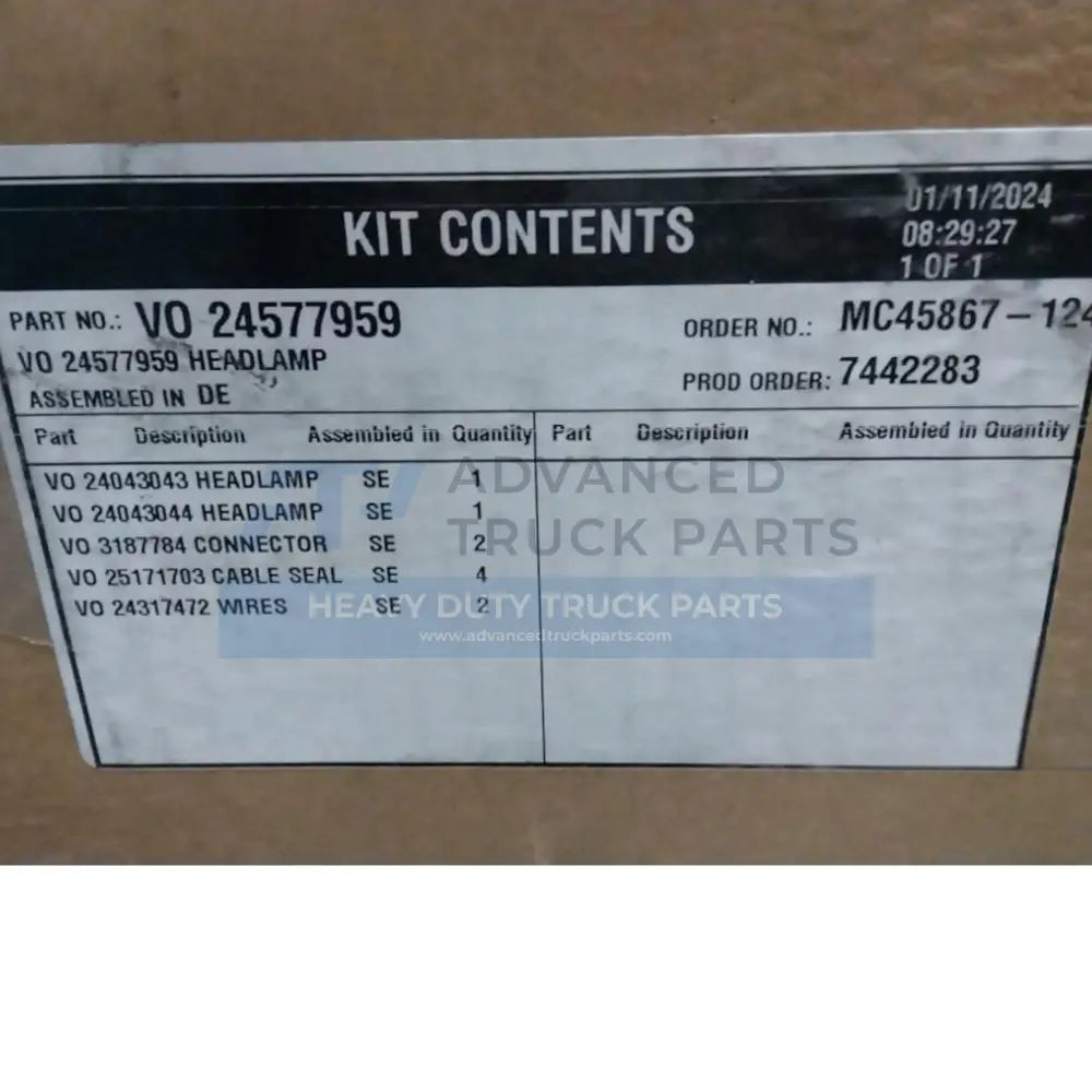 Genuine Mack Headlamp Kit - Headlights