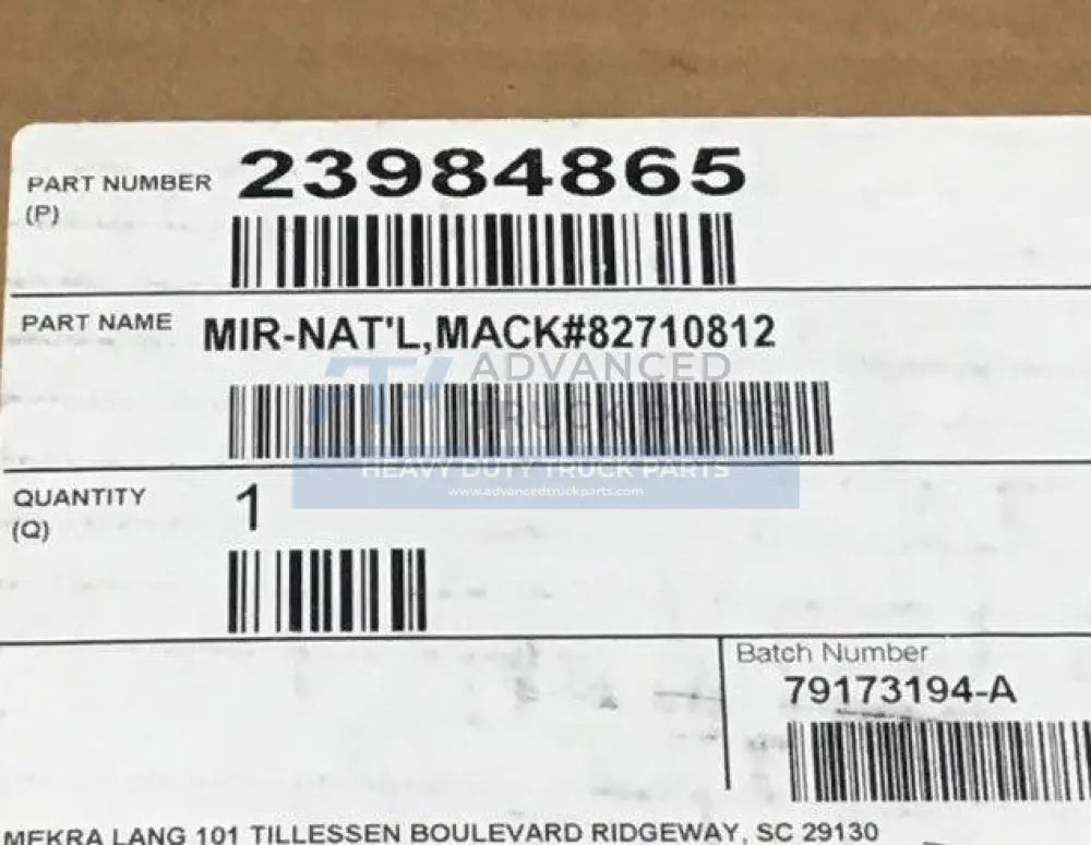 23984865 Genuine Mack Mirror - Truck To Trailer