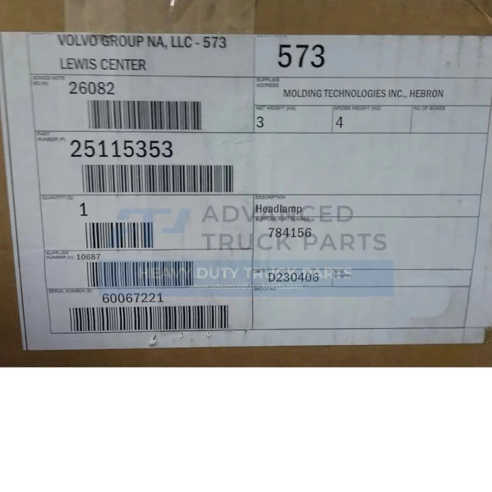 25115353 Genuine Mack Panel - Truck To Trailer