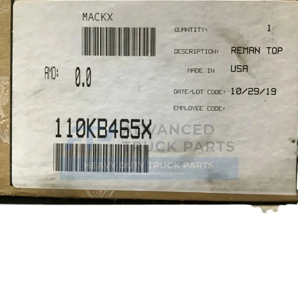 110KB465X Genuine Mack Top Cover T300 - Truck To Trailer