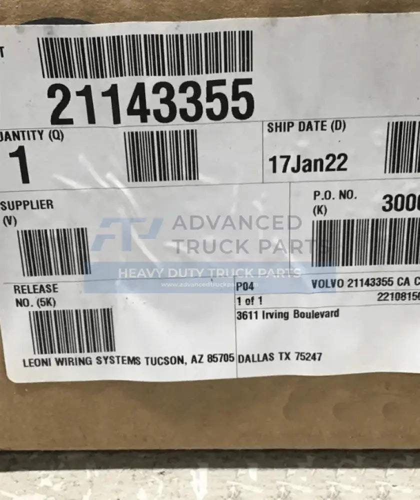 21143355 Genuine Volvo Cable - Truck To Trailer