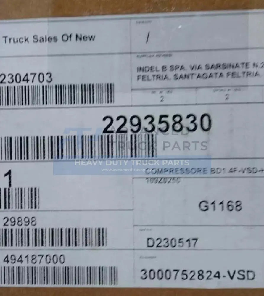 22935830 Genuine Volvo Compressor - Truck To Trailer