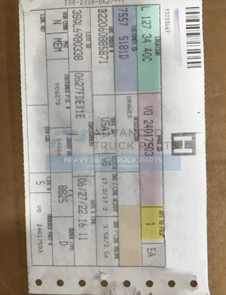 24017503 Genuine Volvo Drawer - Truck To Trailer