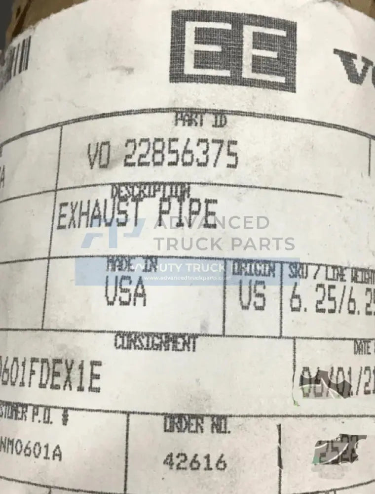 22856375 Genuine Volvo Exhaust Pipe - Truck To Trailer