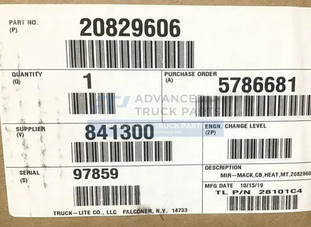 20829606 Genuine Volvo/Mack Mirror - Truck To Trailer