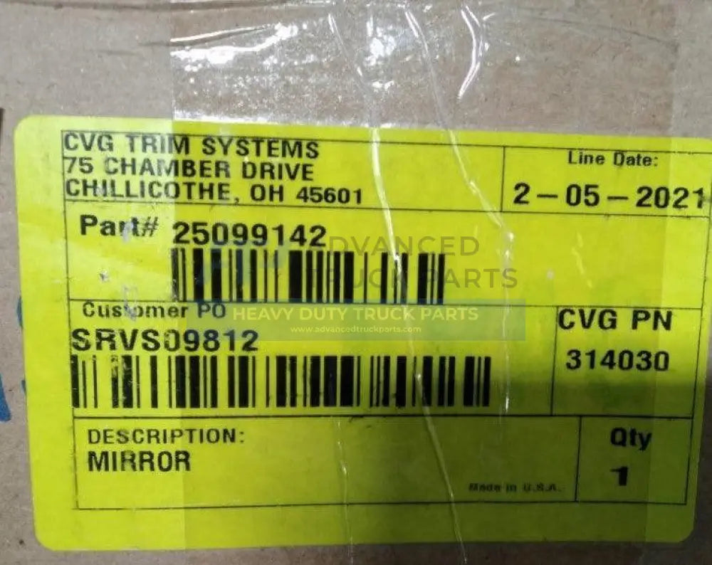 25099142 Genuine Volvo/Mack Mirror - Truck To Trailer