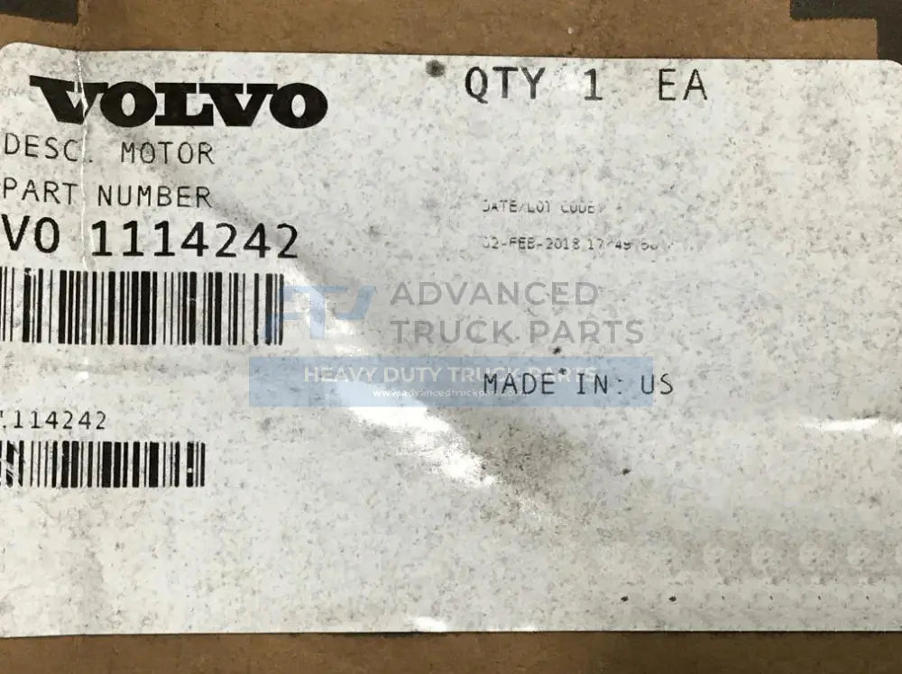 1114242 Genuine Volvo Motor - Truck To Trailer