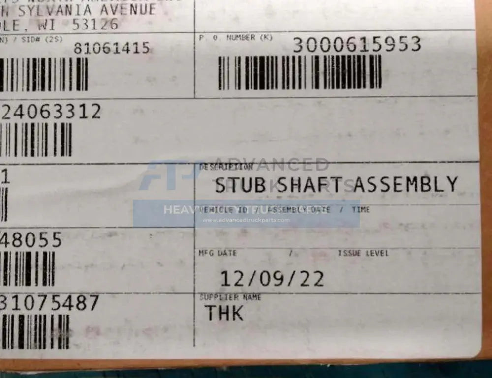 24063312 Genuine Volvo Steering Shaft - Truck To Trailer