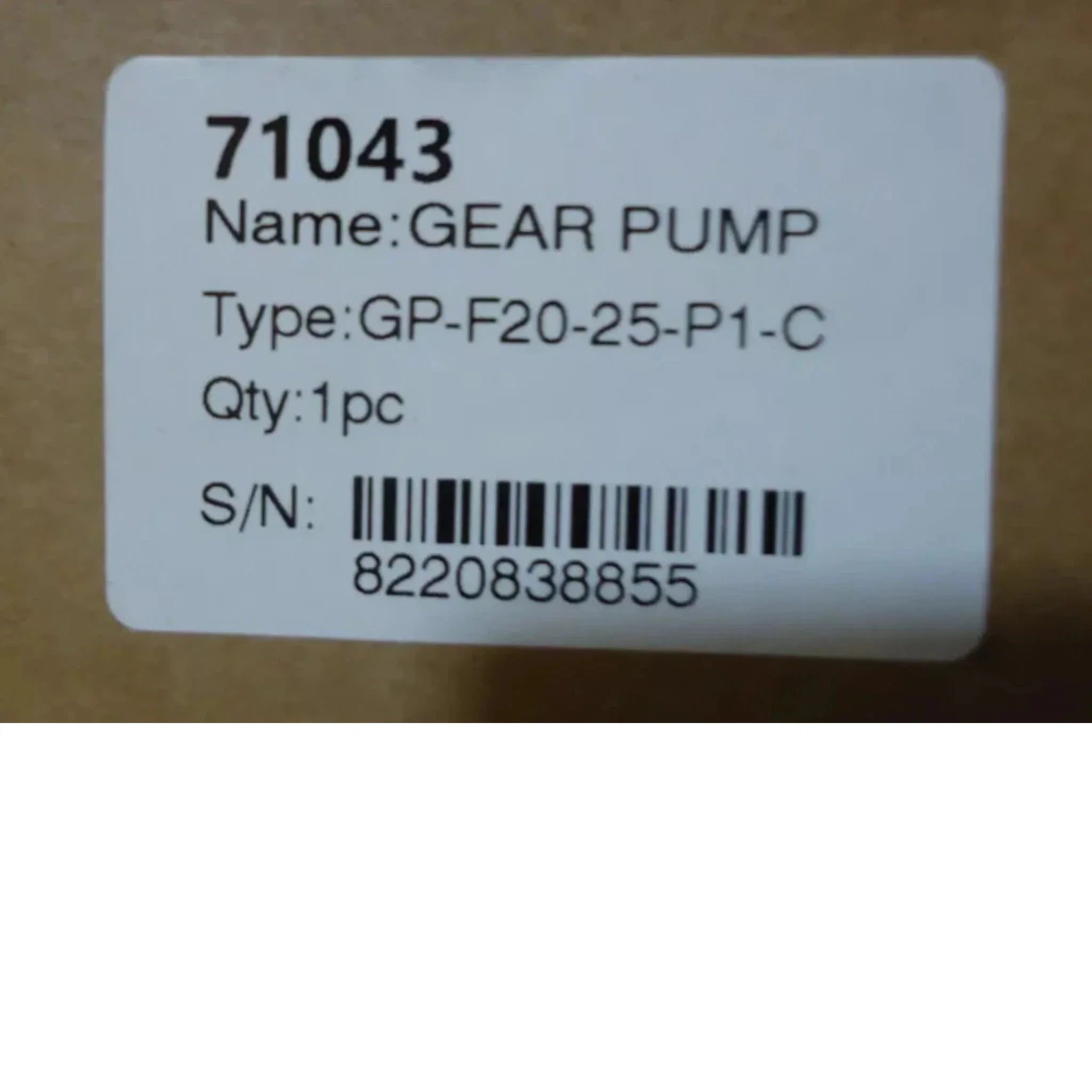 GP-F20-25-P1-C Genuine Dynamic Gear Pump
