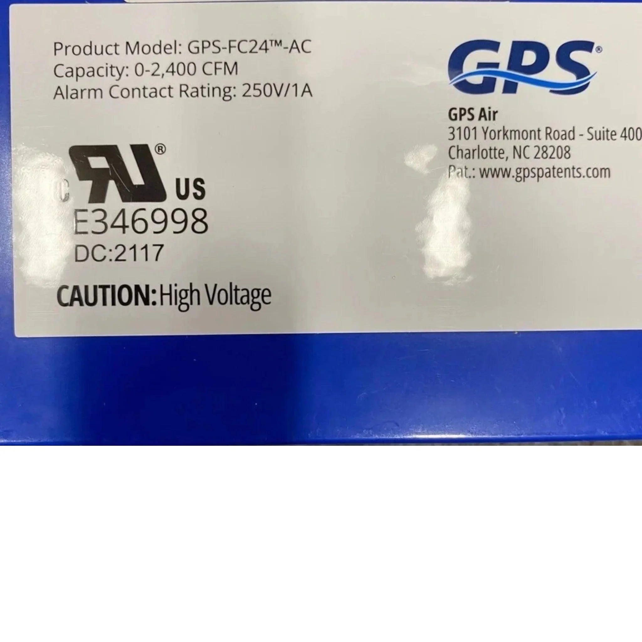 GPS-FC24-AC Genuine GPS Air Ionization System
