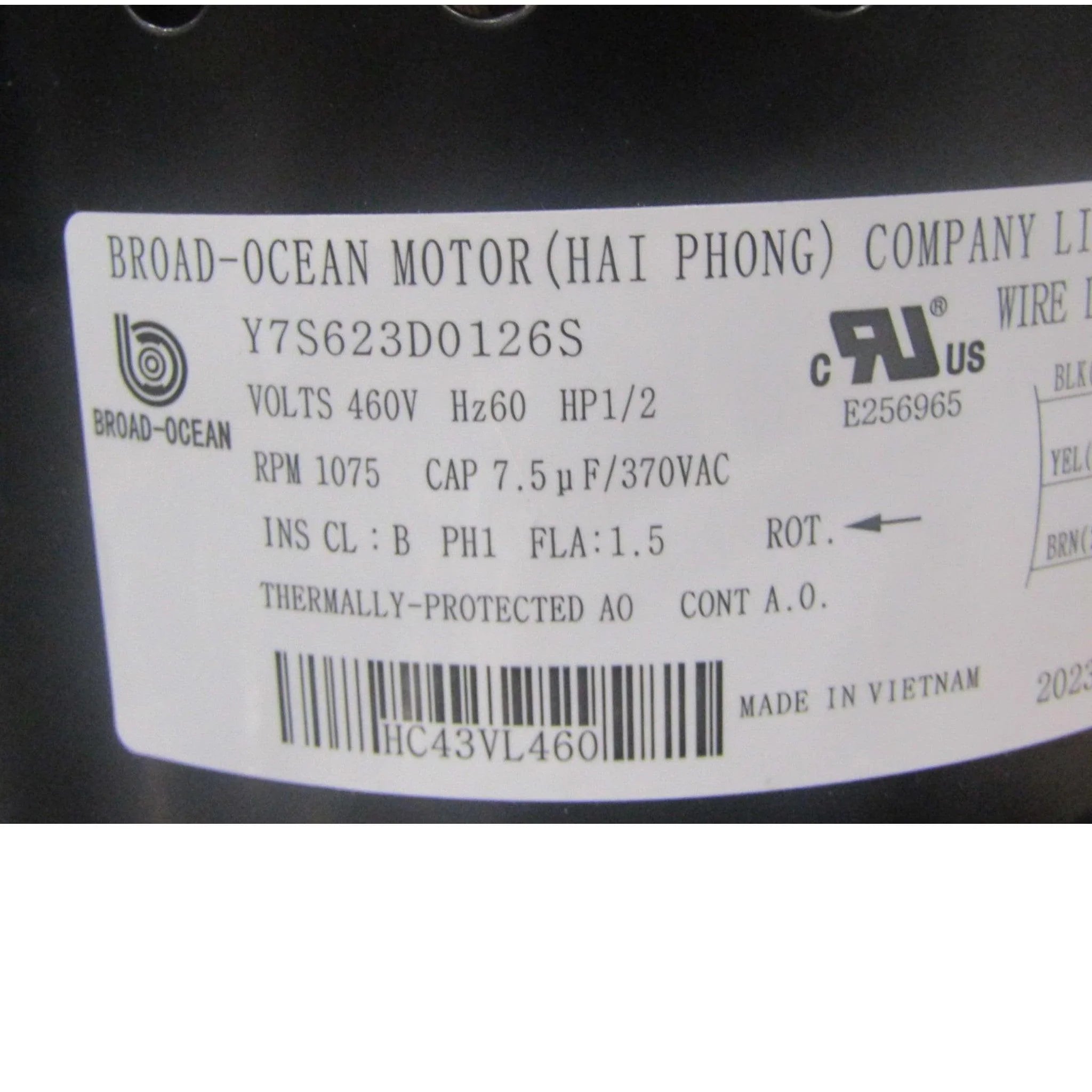 HC43VL460 Genuine Carrier Condenser Fan Motor