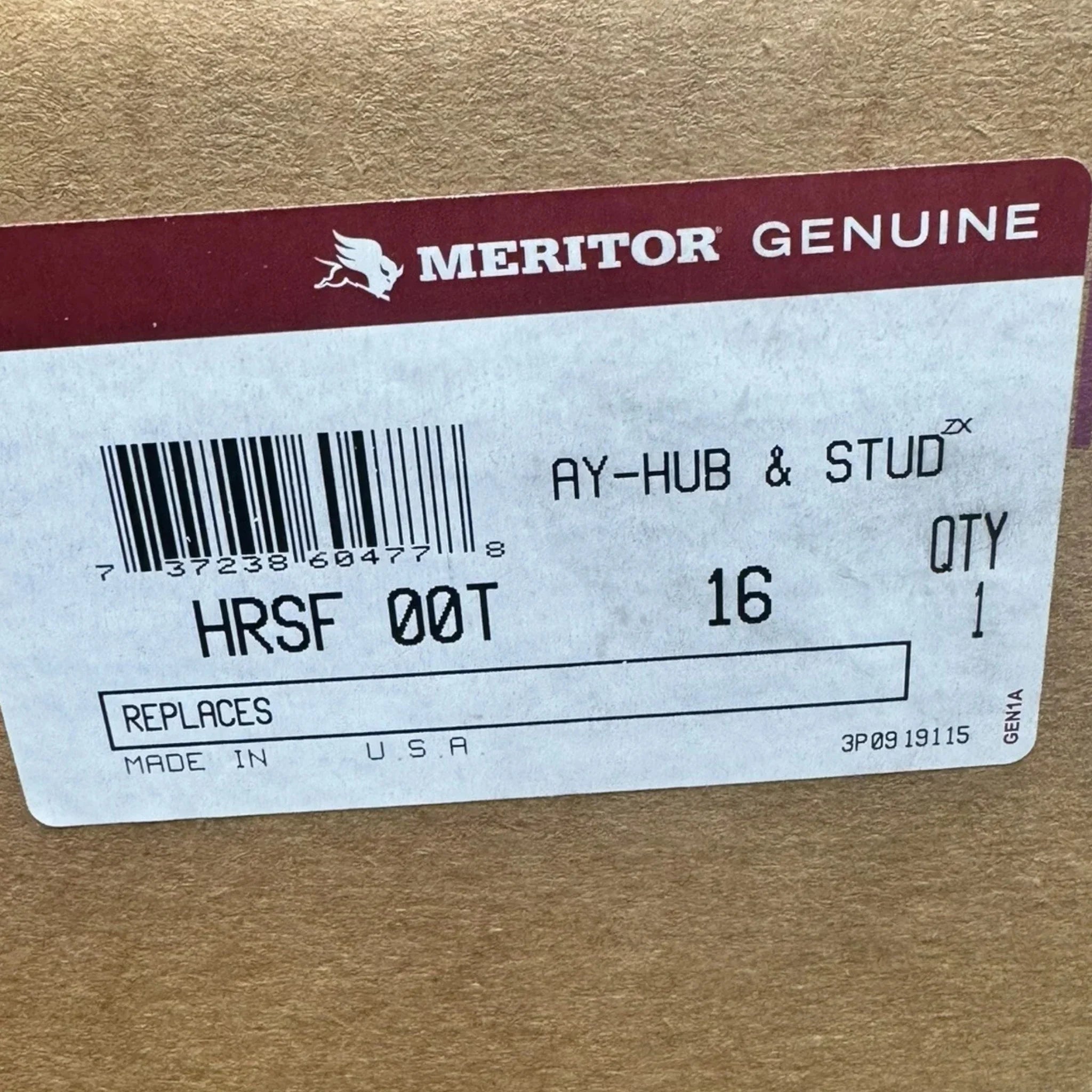 HRSF00T16 Genuine Meritor Hub And Stud Assembly
